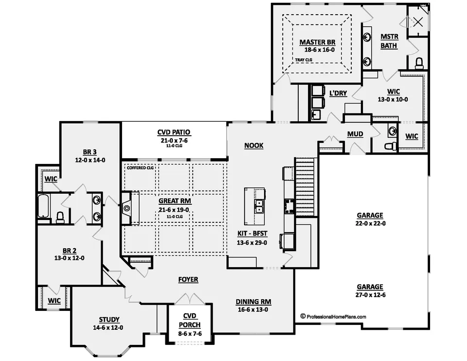 The Sunnybrook main level floor plan